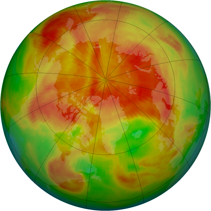 Arctic ozone map for 10 April 1986